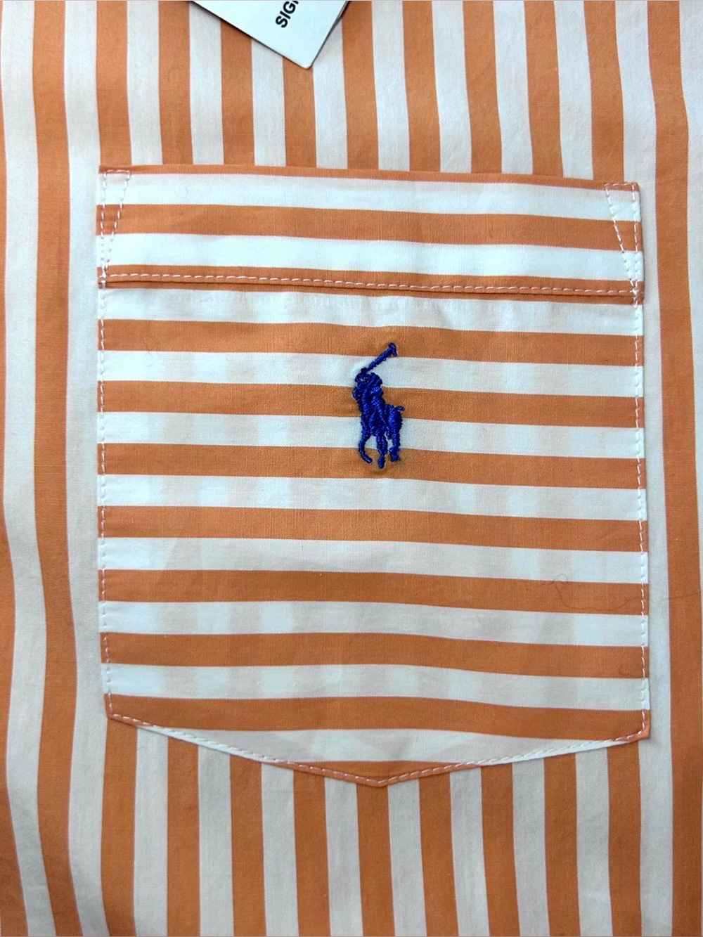 Polo Ralph Lauren Sample Orange Stripe Women’s Large Tunic Shirtdress Cotton - Picture 10 of 11